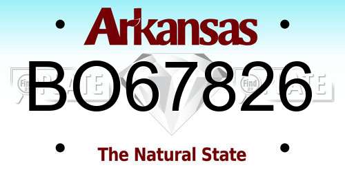 BO67826 Arkansas License Plate