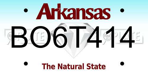 BO6T414 Arkansas License Plate