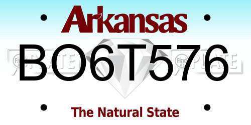 BO6T576 Arkansas License Plate