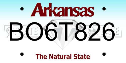 BO6T826 Arkansas License Plate