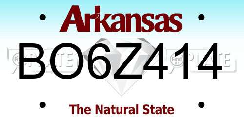 BO6Z414 Arkansas License Plate