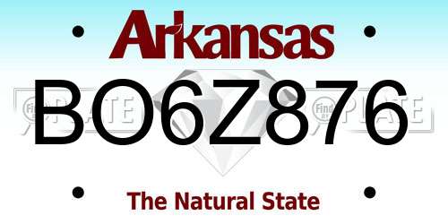 BO6Z876 Arkansas License Plate