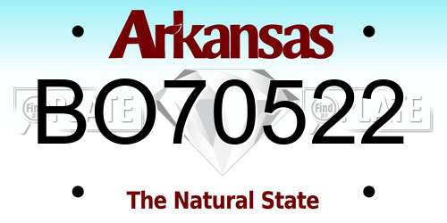 BO70522 Arkansas License Plate