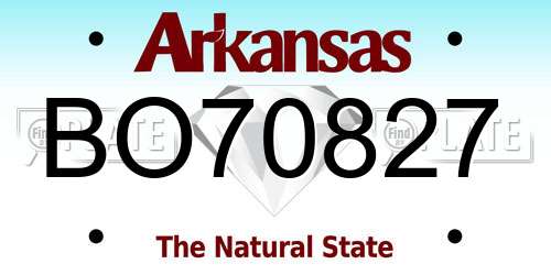 BO70827 Arkansas License Plate