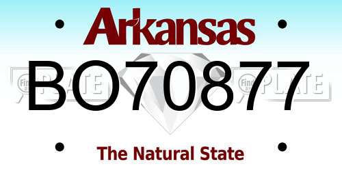 BO70877 Arkansas License Plate