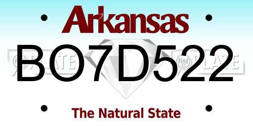 BO7D522 Arkansas License Plate