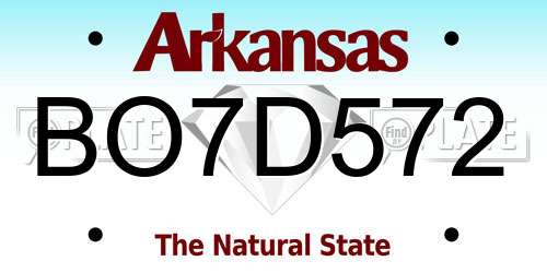 BO7D572 Arkansas License Plate