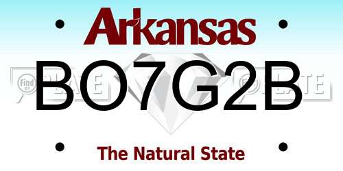 BO7G2B Arkansas License Plate