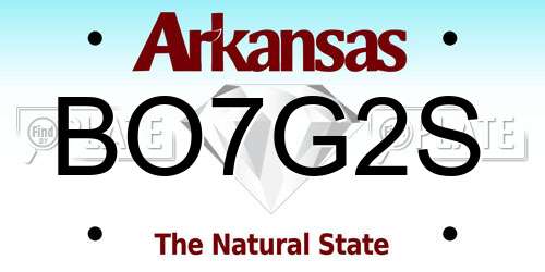 BO7G2S Arkansas License Plate