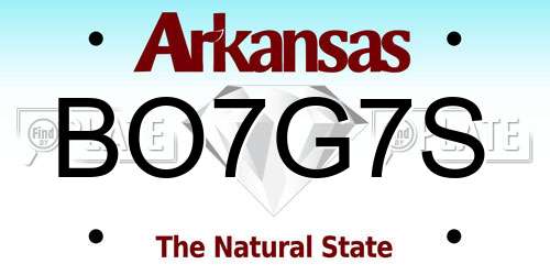 BO7G7S Arkansas License Plate