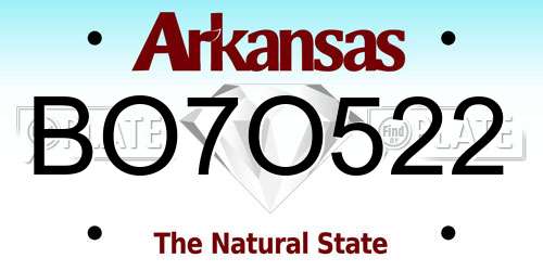 BO7O522 Arkansas License Plate