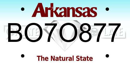BO7O877 Arkansas License Plate
