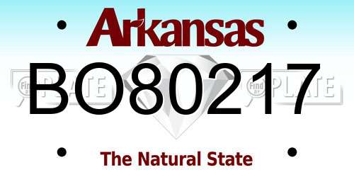 BO80217 Arkansas License Plate