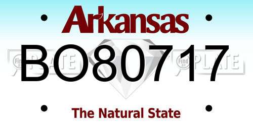BO80717 Arkansas License Plate