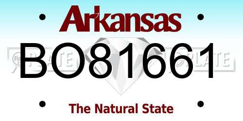 BO81661 Arkansas License Plate