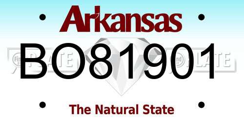 BO81901 Arkansas License Plate