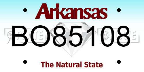 BO85108 Arkansas License Plate