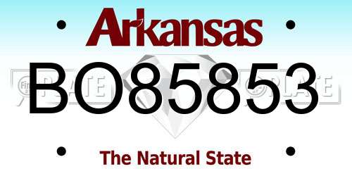 BO85853 Arkansas License Plate