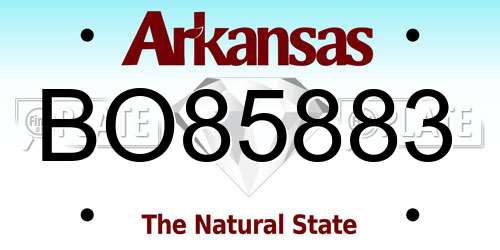 BO85883 Arkansas License Plate
