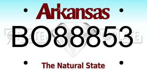 BO88853 Arkansas License Plate