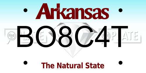 BO8C4T Arkansas License Plate