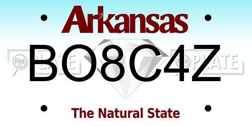 BO8C4Z Arkansas License Plate