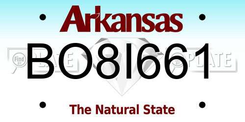 BO8I661 Arkansas License Plate