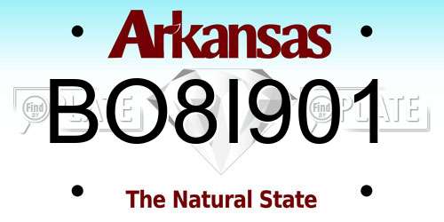 BO8I901 Arkansas License Plate