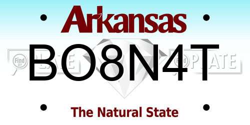 BO8N4T Arkansas License Plate