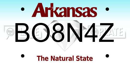 BO8N4Z Arkansas License Plate