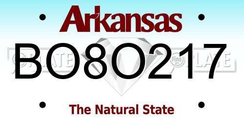 BO8O217 Arkansas License Plate