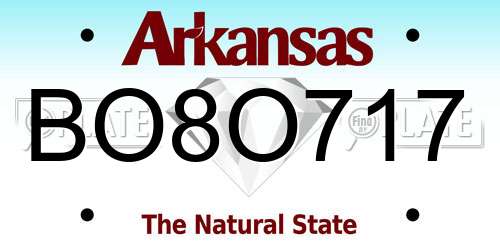 BO8O717 Arkansas License Plate