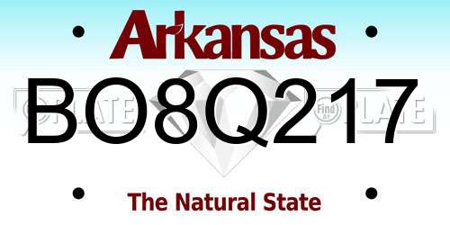 BO8Q217 Arkansas License Plate