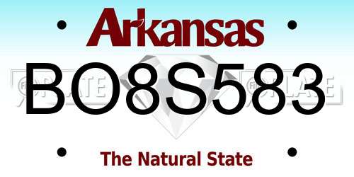 BO8S583 Arkansas License Plate