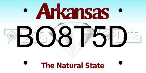 BO8T5D Arkansas License Plate
