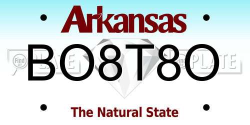 BO8T8O Arkansas License Plate