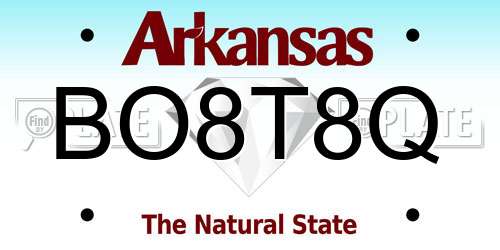 BO8T8Q Arkansas License Plate