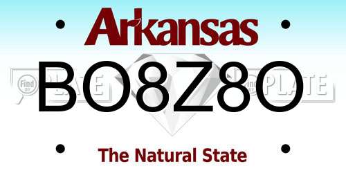 BO8Z8O Arkansas License Plate