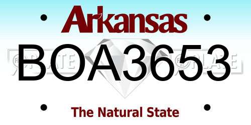 BOA3653 Arkansas License Plate