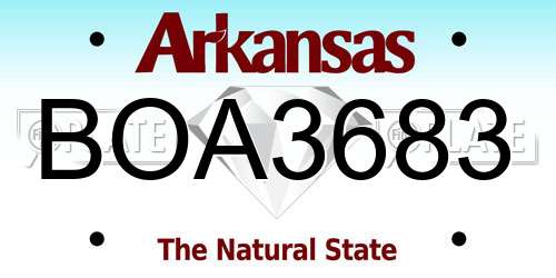 BOA3683 Arkansas License Plate