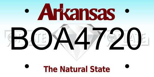 BOA4720 Arkansas License Plate