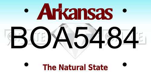 BOA5484 Arkansas License Plate