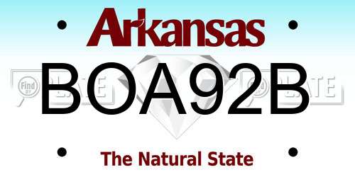 BOA92B Arkansas License Plate