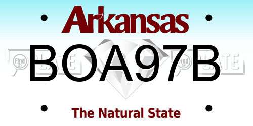 BOA97B Arkansas License Plate