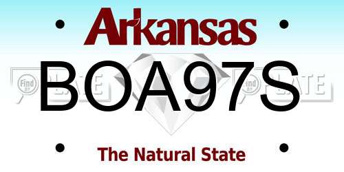 BOA97S Arkansas License Plate