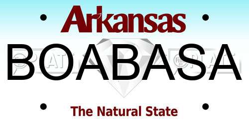 BOABASA Arkansas License Plate