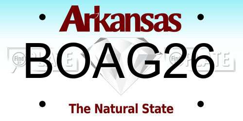 BOAG26 Arkansas License Plate