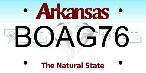 BOAG76 Arkansas License Plate