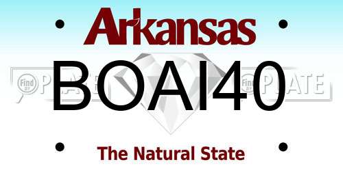 BOAI40 Arkansas License Plate