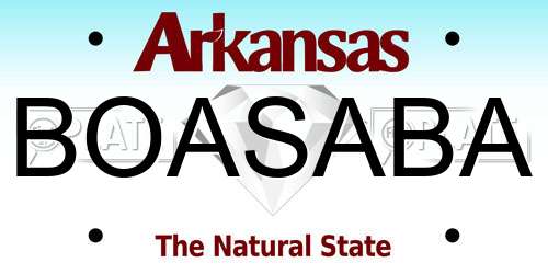 BOASABA Arkansas License Plate